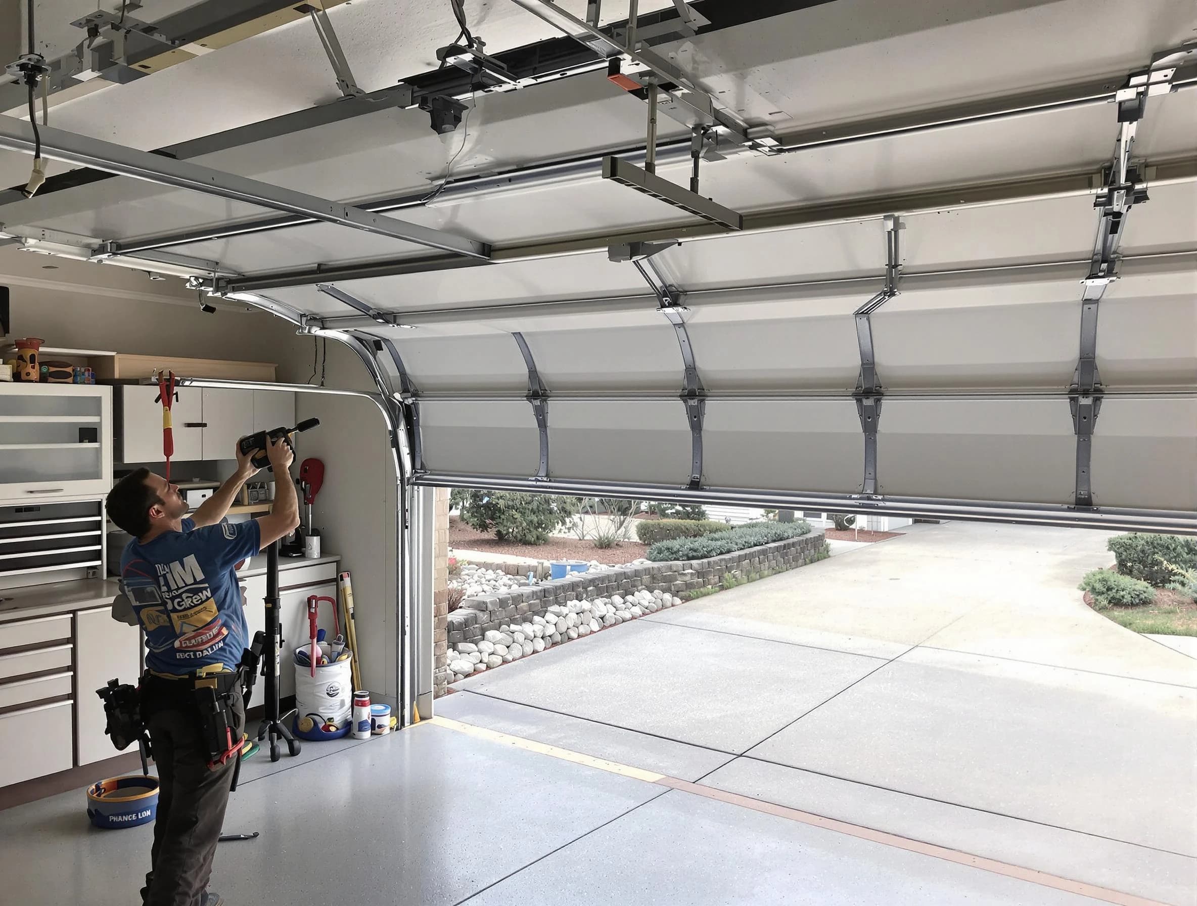 Garage door track repair service by Hopewell Garage Door Repair in Hopewell