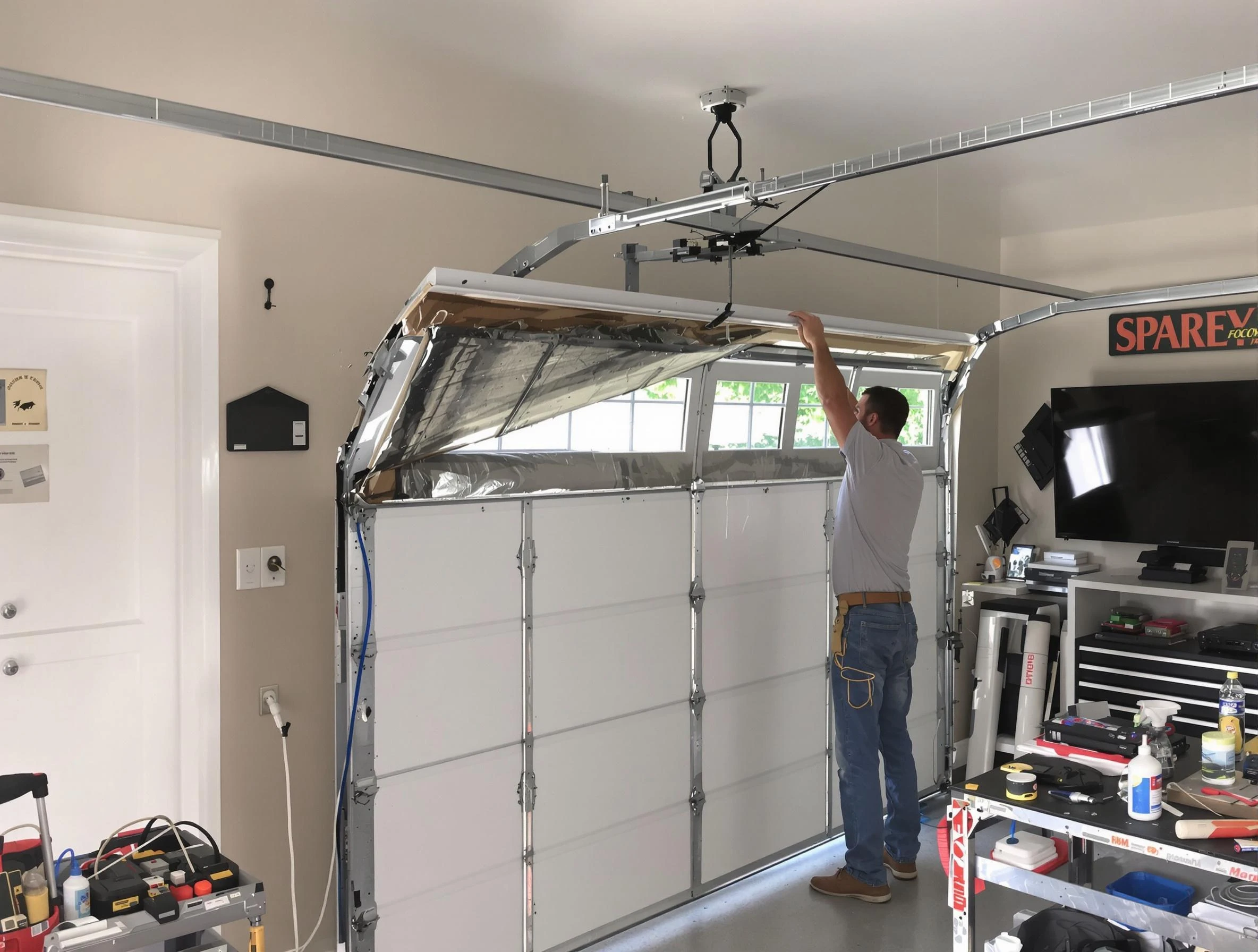 Garage door section replacement by Hopewell Garage Door Repair in Hopewell