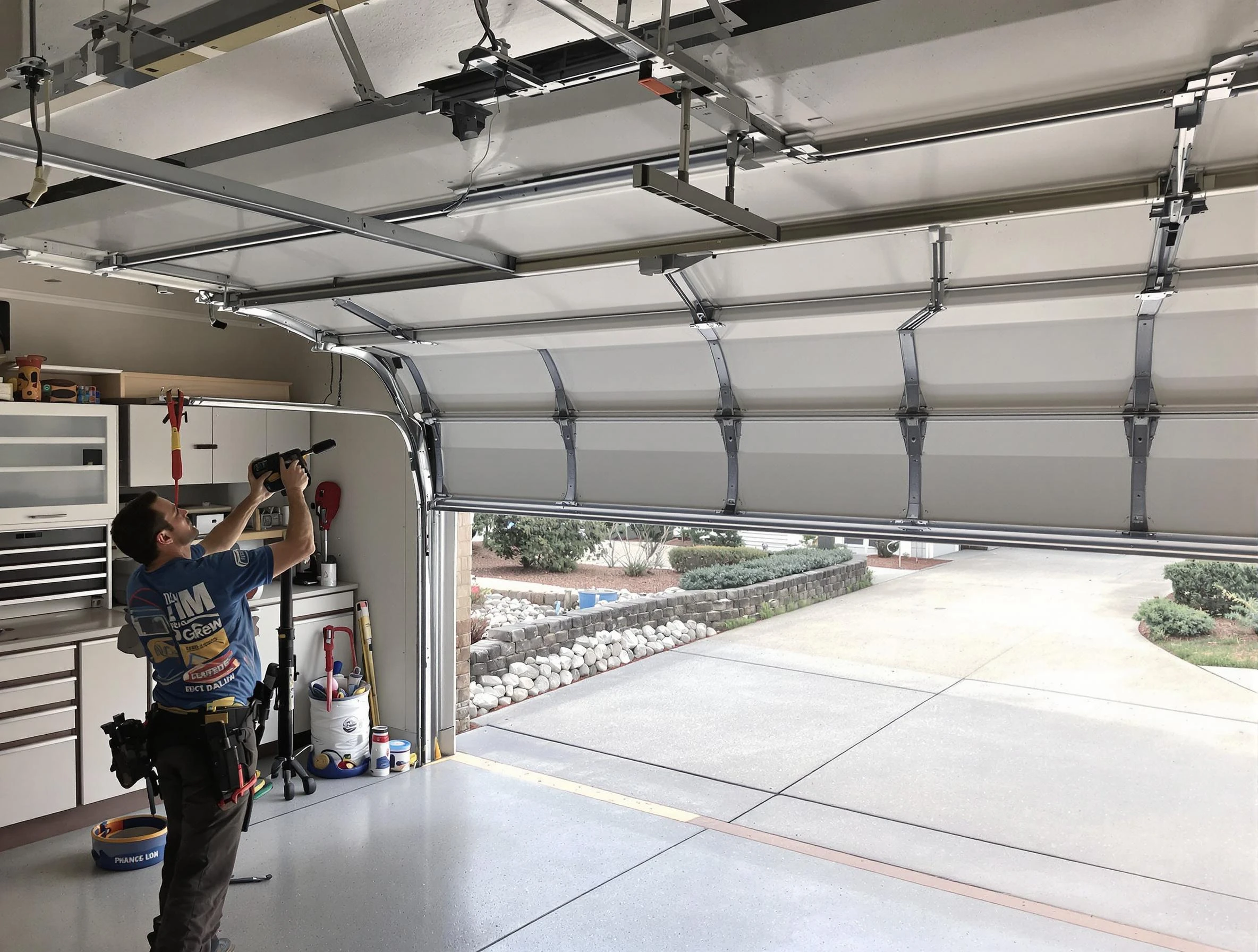 Garage door track repair service by Hopewell Garage Door Repair in Hopewell